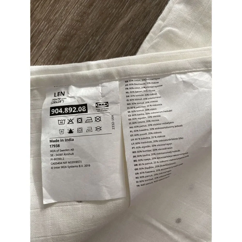 Ikea Grid Lined Dot Pattern Hand Towel